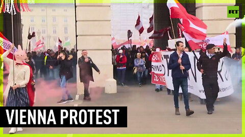 Scuffles & arrests: Protesters rally against anti-Russia sanctions & spiraling prices in Austria