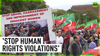Hundreds of Imran Khan supporters protest outside White House
