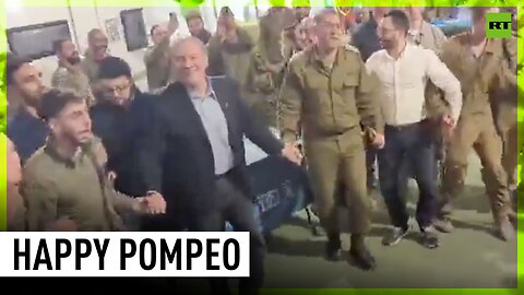 Mike Pompeo dances with Israeli soldiers near Gaza