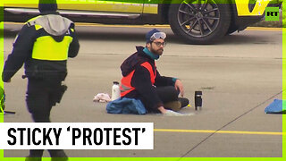 ‘Climate activists’ glue themselves to tarmac at Munich airport