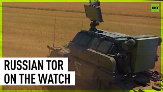 Tor-M2 missile system shields Russian troops from air attacks
