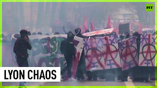 Violent clashes erupt in Lyon as France gripped by 11th round of pension protests