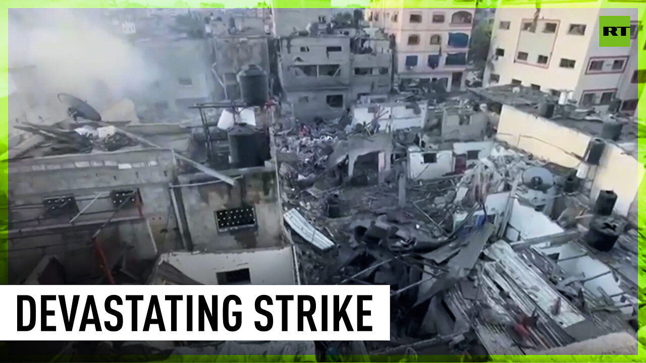 Gaza Refugee Camp Destroyed In Airstrike