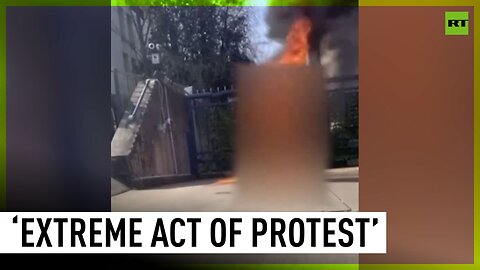 US Air Force member sets himself of fire outside Israeli embassy in Washington
