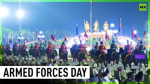 Myanmar troops march in parade to mark Armed Forces Day