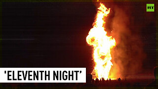 'Eleventh Night’ celebrated with huge bonfire in north Belfast