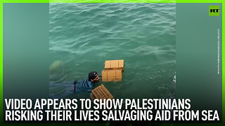 Video appears to show Palestinians risking their lives salvaging aid from sea