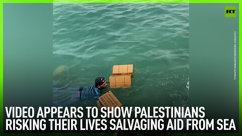 Video appears to show Palestinians risking their lives salvaging aid from sea