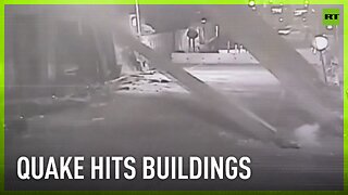 Moment buildings collapse in Taiwan earthquakes