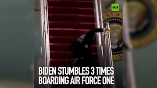 Biden stumbles 3 times while boarding Air Force One