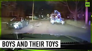 Police chase forklift stolen by child