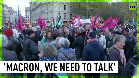 Pro-Palestine rally in Paris as Macron visits Israel