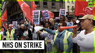 National Health Service staff march in London for better pay and safety
