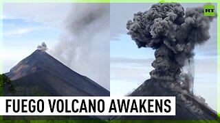 Guatemala’s Fuego volcano spews ash into sky