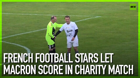 French football stars let Macron score in charity match