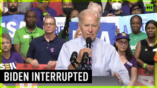 ‘You stole the election!’ Biden heckled at rally