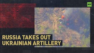 Russian military destroys Ukrainian artillery system
