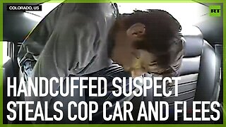Handcuffed suspect steals cop car and flees