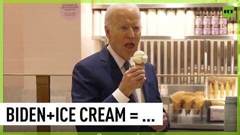 Biden slurs about Gaza while distracted by ice cream