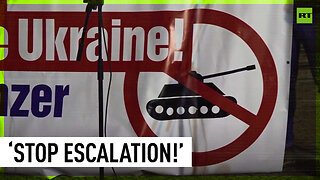 Demonstrators rally against arms deliveries to Ukraine