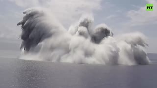 Underwater explosion - check! US Navy tests its aircraft carrier