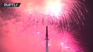 Moscow sky illuminated with fireworks in honor of Border Guards’ Day