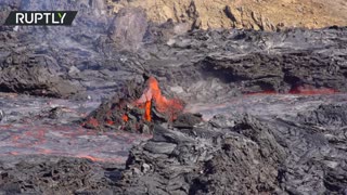 Fagradalsfjall volcano spews 50m-high fountains of lava