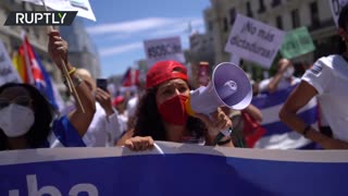 Hundreds rally against Cuban govt in Madrid