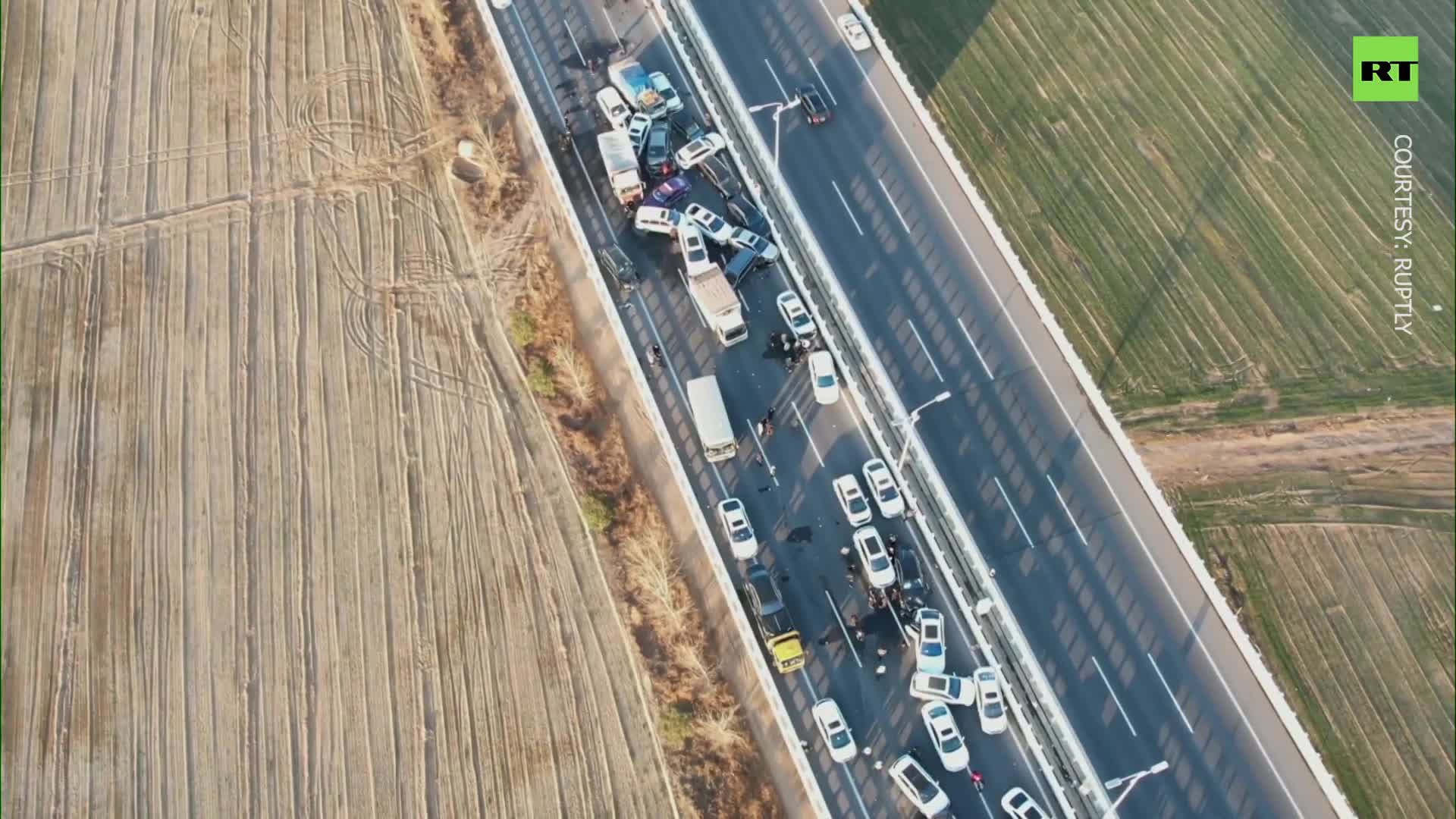 Aftermath Of Deadly 200 Car Pileup In China