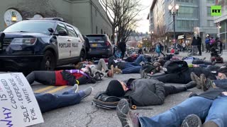Portland protesters stage 'DIE IN' over Rittenhouse verdict