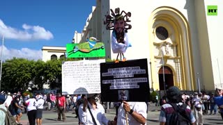 HUNDREDS rally against administration of El Salvador President Nayib Bukele