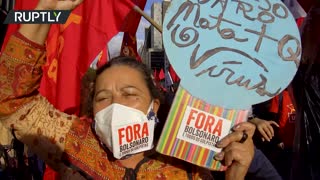 Hundreds take to streets of Sao Paulo to protest Bolsonaro’s handling of COVID pandemic