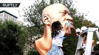 George Floyd golden statue in NYC vandalized just 2 days after unveiling