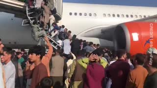 Chaos in Kabul airport | People storm sky bridge in bid to leave Afghan capital