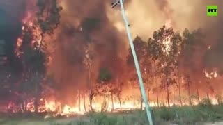 Wildfires turn Argentinian sky orange