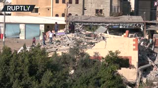 Gaza residents recover belongings following Israeli shelling