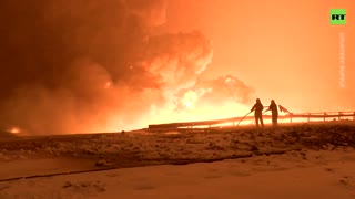 Flames Rage After Massive Blast Shuts Down Oil Pipeline