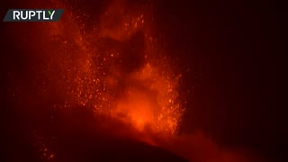 Mt. Etna emits fountains of lava in its latest eruption