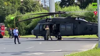 US Black Hawk helicopter makes dramatic emergency landing in Bucharest