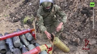 Russian sappers destroy stockpile of unexploded ammo