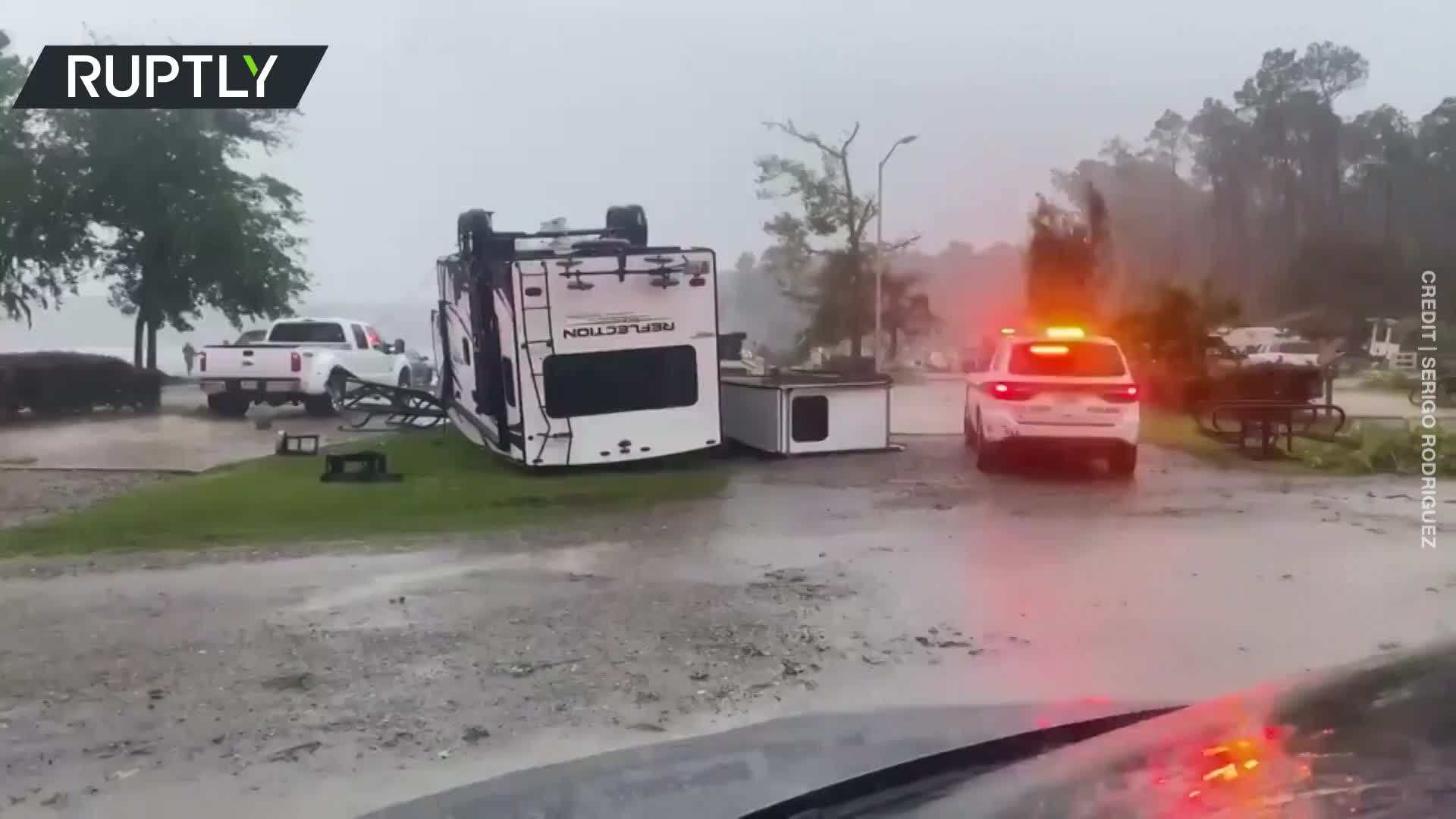 Suspected tornado wrecks trailers and injures several people at