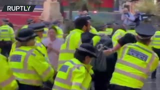 Clashes erupt between England and Scotland football fans in London