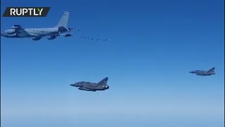 Russian jet fighter escorted French Air Force aircrafts over the Black Sea