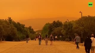 Orange is the new blue | Sandstorm brings Sahara dust to Athens